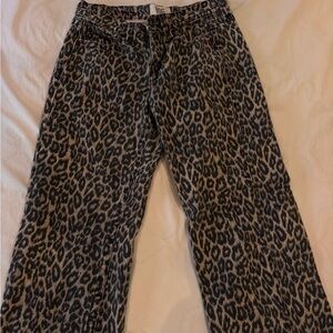 BDG Leopard Print Straight-Leg Jeans in Black and Tan